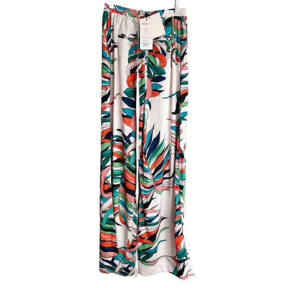 House of CB Wide Leg Pants Tropical Print Satin Bartola Pants Size S NWT - Picture 5 of 7